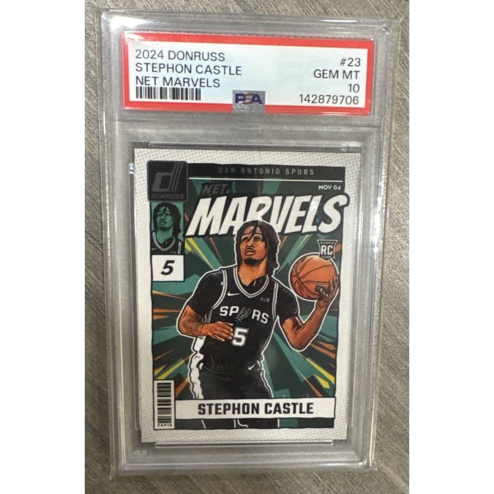2024-25 Donruss Stephon Castle Net Marvels PSA 10 Gem Mint RC Spurs #23 Rookie